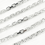 Load image into Gallery viewer, Silver Rectangle Diamond Cut Heavy Cable