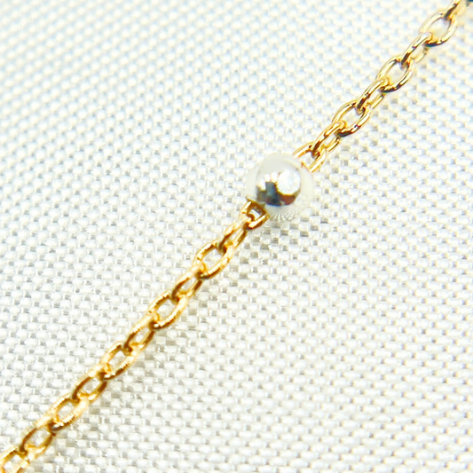 1186GF. 14k Gold Filled with 925 Sterling Silver Beads Satellite Chain