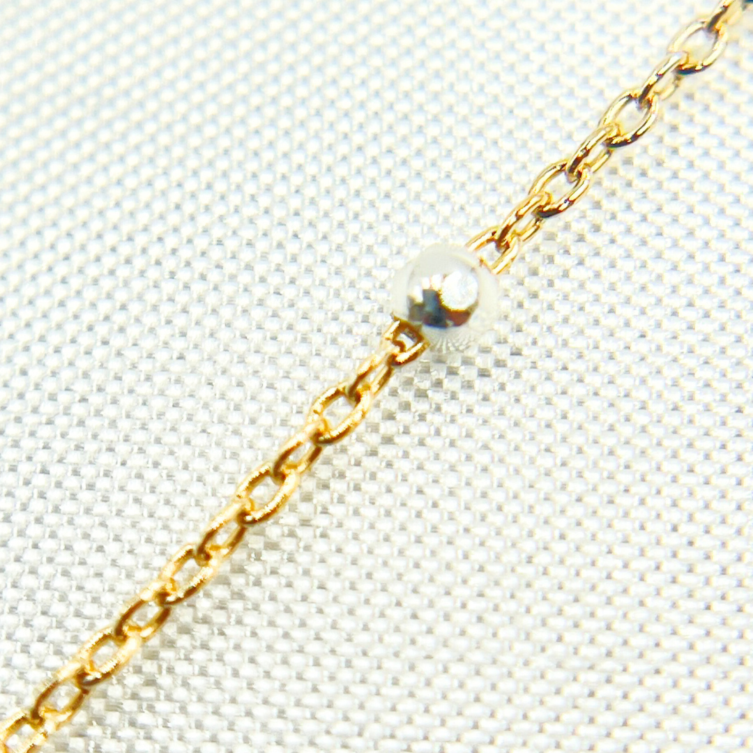1186GF. 14k Gold Filled with 925 Sterling Silver Beads Satellite Chain