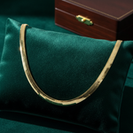 Load image into Gallery viewer, 420CCTDBRA8. 14K Solid Gold Flat Snake Necklace