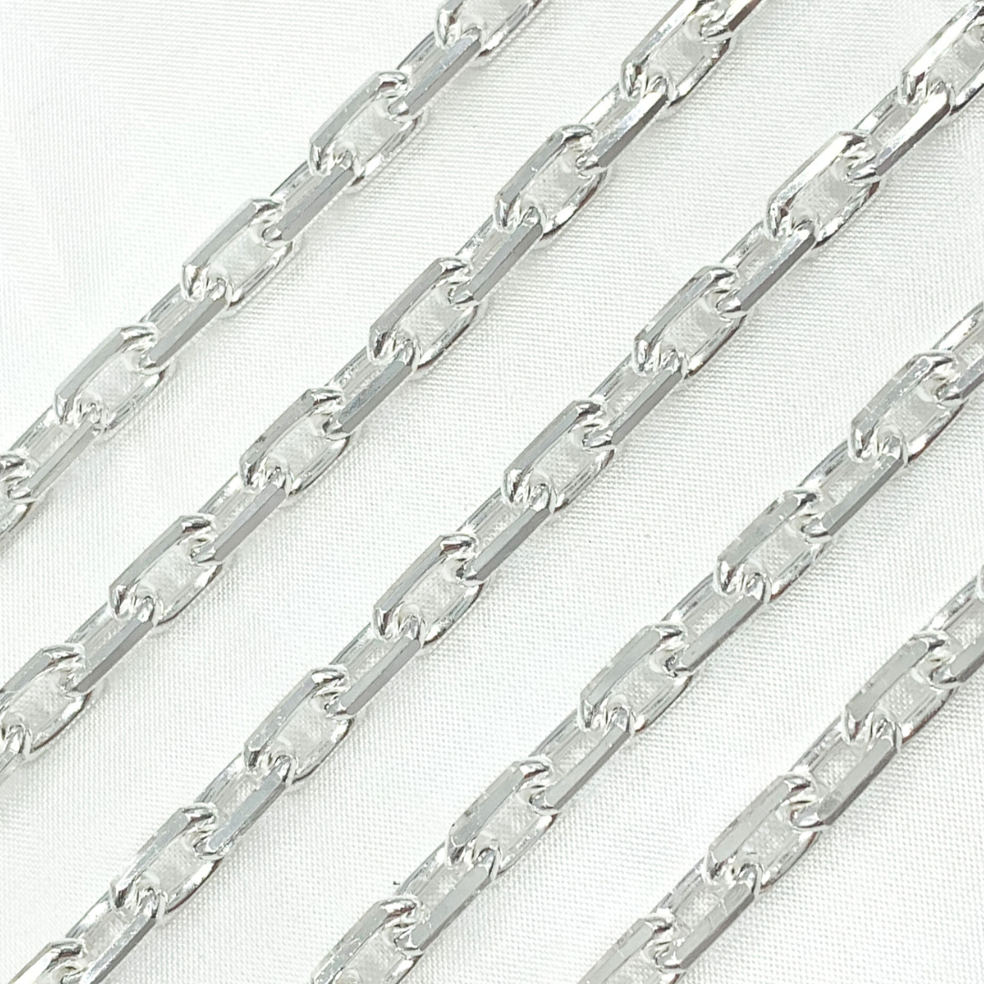 Z102SS. Sterling Silver Diamond Cut Oval Link Chain