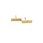 Load image into Gallery viewer, ER418011Y. 14K Solid Gold Diamond Beaded and Diamond Bars