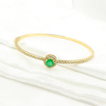 Load image into Gallery viewer, CB96497EM. 14K Solid Gold Diamond and Gemstone Bangle