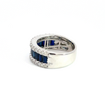 Load image into Gallery viewer, 14k Solid Gold Blue Sapphire and Diamond Eternity Band Ring.