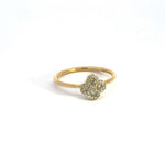 Load image into Gallery viewer, 14k Solid Gold Diamond Flower Ring.