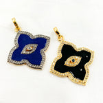 Load image into Gallery viewer, Diamond Sterling Silver Flower Shape Enamel Pendant with Gemstone