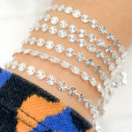 Load image into Gallery viewer, Sterling Silver Textured Circle Link Chain