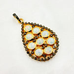 Load image into Gallery viewer, DSP05. Diamond Silver Gemstone Drop Pendant