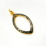 Load image into Gallery viewer, DC861. Diamond Sterling Silver Marquise Shape Pendant