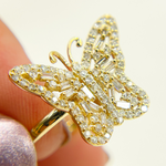 Load image into Gallery viewer, 14K Solid Gold Butterfly Diamond Ring.