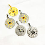 Load image into Gallery viewer, DSP078. Sterling Silver & Gemstone Compass Pendant