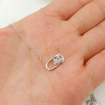 Load image into Gallery viewer, NT401194. 14k Solid Gold Diamond Oval Necklace