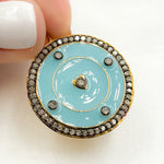 Load image into Gallery viewer, Shop Now Sterling Silver Round Heart Enamel Pendant