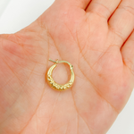 Load image into Gallery viewer, GER138. 14K Solid Gold Chunky Hoop with Engraved Flowers