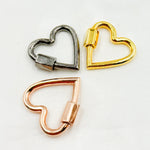 Load image into Gallery viewer, DC1002. Sterling Silver Heart Screw Clasp