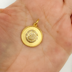 Load image into Gallery viewer, 14K Solid Gold Diamond Circle Charm. GDP86