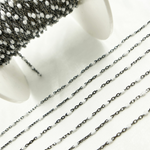 Load image into Gallery viewer, Oxidized Sterling Silver Enamel White Color Cable Chains