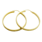 Load image into Gallery viewer, 14K Solid Gold Flat Round Hoop Earrings with Texture
