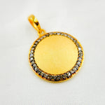 Load image into Gallery viewer, DC032. Diamond Sterling Silver Round Pendant
