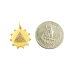 Load image into Gallery viewer, 14K Solid Gold Charm. Circle Pendant with Diamonds. GDP248