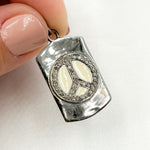 Load image into Gallery viewer, Sterling Silver Rectangle Peace Enamel Pendant