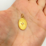 Load image into Gallery viewer, GDP195. 14K Solid Gold Diamond Oval Charm