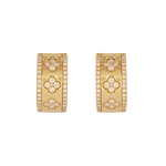 Load image into Gallery viewer, EHI57591. 14K Solid Yellow Gold Diamond Hoop Earrings