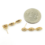 Load image into Gallery viewer, EFH52033. 14K Solid Gold and Diamonds 3 Hexagons Dangle Earrings