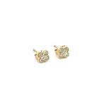 Load image into Gallery viewer, EFF51699. 14K Solid Yellow Gold Diamond Flower Studs