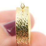 Load image into Gallery viewer, GER105. 14K Solid Gold Flat Diamond Cut Hollow Hoop Earrings
