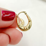 Load image into Gallery viewer, GER179. 14K Solid Gold Textured Hollow Hoops Earrings