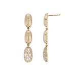 Load image into Gallery viewer, EFL54137. 14K Solid Yellow Gold Diamond Dangle Earrings