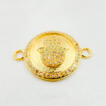 Load image into Gallery viewer, DC550. Diamond Sterling Silver Round Hamsa Connector