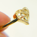 Load image into Gallery viewer, 14K Solid Gold Heart Diamond Ring.