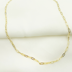 Load image into Gallery viewer, 14K Solid Gold Flat Paperclip Necklace