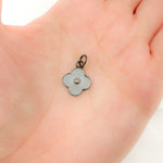 Load image into Gallery viewer, Silver Flower Enamel Charm