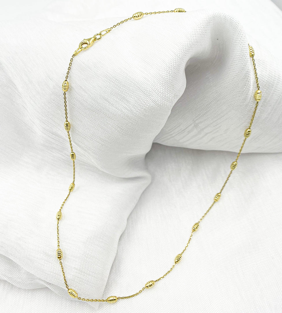 925 Sterling Silver Satellite Gold Plated Necklace. 8Necklace