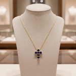 Load image into Gallery viewer, CP97251. 14k Solid Gold Gemstone Cross Necklace