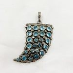 Load image into Gallery viewer, DSP042. Diamond Silver Gemstone Horn Pendant