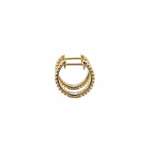 Load image into Gallery viewer, EHC57625. 14K Solid Yellow Gold Diamond Fancy Hoop Earrings