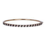 Load image into Gallery viewer, BNK68620A. 14K Solid gold bangle alternating black diamonds and white diamonds