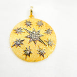 Load image into Gallery viewer, DP359. Diamond Sterling Silver Round Stars Pendant