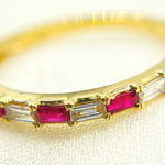 Load image into Gallery viewer, 14K Solid Yellow Gold Diamond and Ruby Ring.