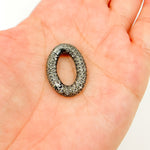 Load image into Gallery viewer, Diamond Silver Oval Hinge Clasp