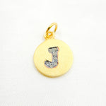 Load image into Gallery viewer, DC069. Diamond Sterling Silver Letter "J" Round Charm