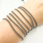 Load image into Gallery viewer, Oxidized Sterling Silver Curb Chains