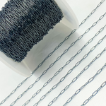 Load image into Gallery viewer, Black Rhodium Sterling Silver Paperclip Chains