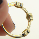 Load image into Gallery viewer, 14K Solid Yellow Gold Diamond Hearts Band Ring.