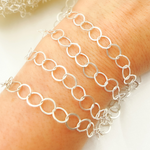Load image into Gallery viewer, Sterling Silver Flat Round Link Chain
