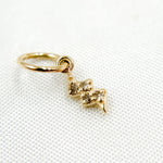 Load image into Gallery viewer, 14K Solid Gold Diamond Lightning Bolt Charm